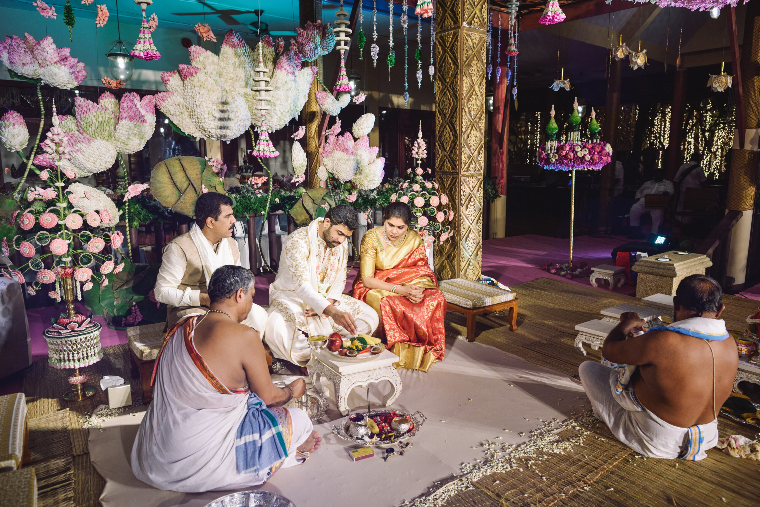 indian wedding Telugu at Dusit Thani, Hua Hin, Thai art wedding decoration, lovedezign photography