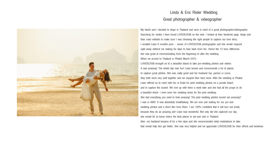 testimonial from bride and groom